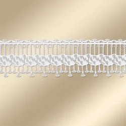 Stickerei-Scheibengardine Emilia modern Musterbild golden