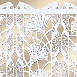 Kurzgardine Galina aus Plauener Spitze Detailbild Stickerei