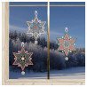 3er Set Fensterbilder  Sternenglanz Plauener Spitze am Fenster