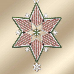 Spitzenanhänger Sternenglanz Detailbild Stickerei