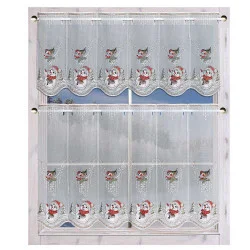 Halbtransparente Scheibengardine mit Winter-Motiv Dekobeispiel