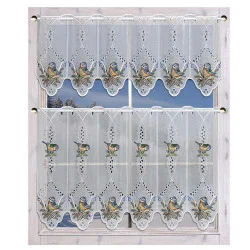 Halbtransparente Scheibengardine mit Vogel-Motiv Dekobeispiel