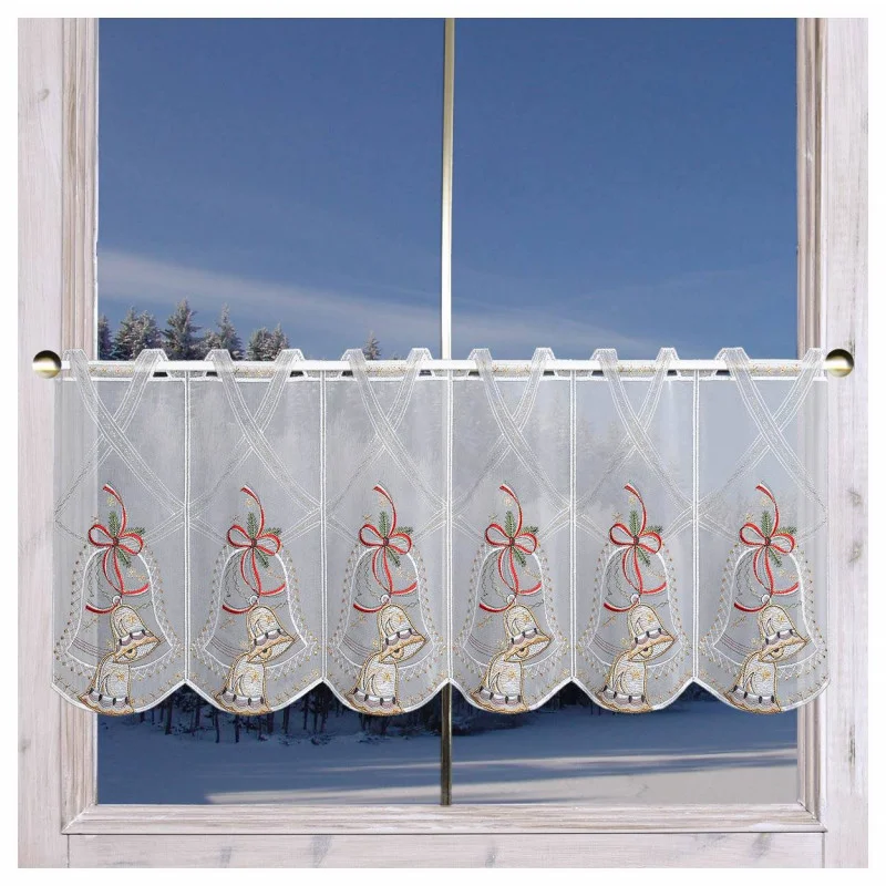 Kurzgardine Kling Glöckchen Beispielbild am Fenster