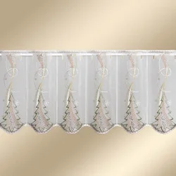 Scheibengardine Wintertanne 35 cm hoch Musterbild