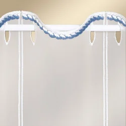 Scheibengardine Segelboot mit besticktem Stangendurchzug