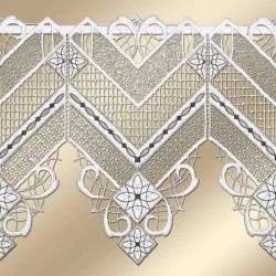 Stangendeko Venka mit Ornamenten in weiß-braun Detailansicht