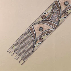 Gestickte Muster als Schal Kiona Details Plauener Spitze