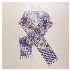 Spitzenschal Kiona aus Plauener Spitze in lila