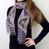 Hochwertiger gestickter Schal Kiona in violett Beispielbild