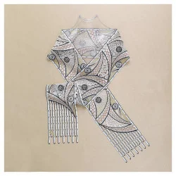 Spitzenschal Kiona aus Plauener Spitze in Champagner