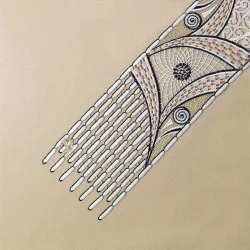 Gestickte Muster als Schal Kiona Details Plauener Spitze