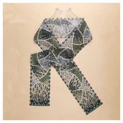 Spitzenschal Ribana aus Plauener Spitze in Jade