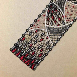 Gestickte Muster als Schal Ribana Details Plauener Spitze