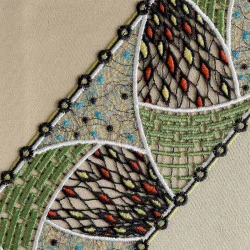 Spitzen-Stola Ribana Detailansicht Plauener Stickerei