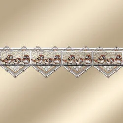 Gestickter Mini-Scheibenhänger Spatzenkonzert Stangendeko