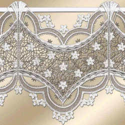 Scheibengardine Blumenteppich aus Plauener Stickerei Detailansicht