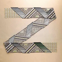 Halstuch Zaltana in grün-taupe Musterbild