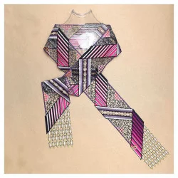 Spitzenschal Zaltana aus Plauener Spitze in Fuchsia