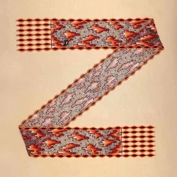 Halstuch Atsila in orange-rot Musterbild