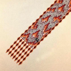 Gestickte Muster als Schal Atsila Details Plauener Spitze