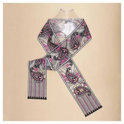 Spitzenschal Pakuna aus Plauener Spitze in Malve