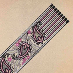 Gestickte Muster als Schal Pakuna Details Plauener Spitze