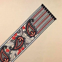 Gestickte Muster als Schal Pakuna Details Plauener Spitze