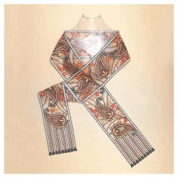 Spitzenschal Pakuna aus Plauener Spitze in Bernstein