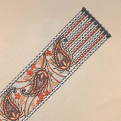 Gestickte Muster als Schal Pakuna Details Plauener Spitze