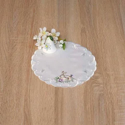 Tischdecke Häschen im Gras rund 22 cm Durchmesser Beispielbild