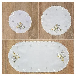 Tischdeko Set Frühlingsgruß in weiß alle Größen