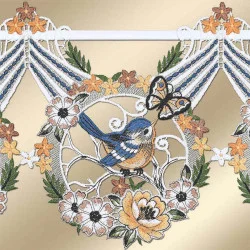 Scheibengardine Sommerlied aus Plauener Stickerei Detailansicht