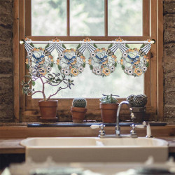 Kleinfenstergardine Sommerlied als Küchendeko im Landhausstil
