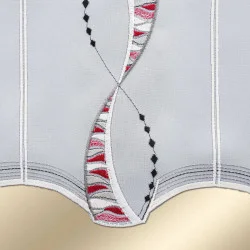 Panneaux Devina in rot-grau Detailbild Stickerei