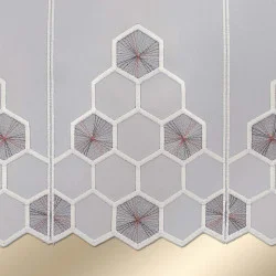 Panneaux Korana in rot-braun Detailbild Stickerei