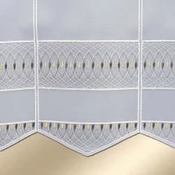 Scheibengardine Nevena gelb Detailbild Stickerei