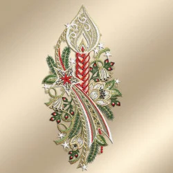 Spitzenbild Kerze mit Stern rot Musterbild