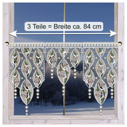 Scheibenhänger Glockenzauber Sternenlicht Plauener Spitze Deko-Set moderne Winter-Scheibenhänger Glöckchen - Kurzgardine individuell zusammenstellen