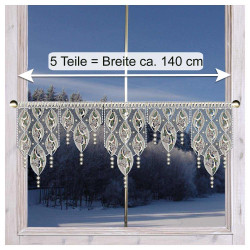 Scheibenhänger Glockenzauber Sternenlicht Plauener Spitze Deko-Set moderne Winter-Scheibenhänger Glöckchen - Kurzgardine individuell zusammenstellen