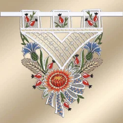 Gestickte Mini-Fächengardine Emica Spätsommertraum