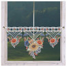 Scheibengardine Emica Spätsommertraum Plauener Spitze - Landhaus Kurzgardine mit Blumen - Scheibenhänger Sonnenblume für Sommer und Herbst 34x23 cm