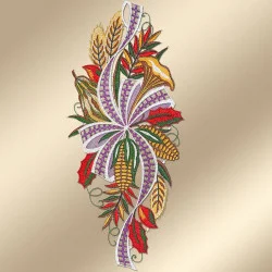 Spitzenbild Erntedankfest Muster vor goldenem Hintergrund