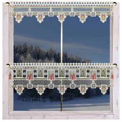 Weihnachts-Feenhausspitze Weichnachtsambiente Echte Plauener Spitze 20 und 30 cm hoch am Fenster