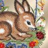 Dekobild Hase mit Käfer Detailbild Plauener Stickerei