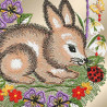 Stickereibild Hase mit Käfer Details Plauener Spitze