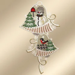 Spitzenbild Glocken mit Schneemann Musterbild