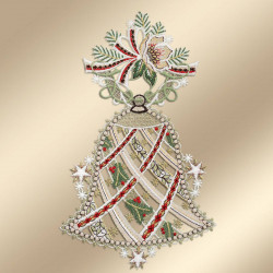 Spitzenbild Glocke mit Christrose beige Musterbild