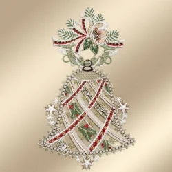 Spitzenbild Glocke mit Christrose beige Musterbild