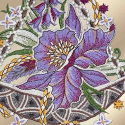 Fensterbild Orchidee Plauener Spitze Detailbild