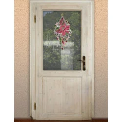 Fensterbild Orchidee rot als Deko für Türen